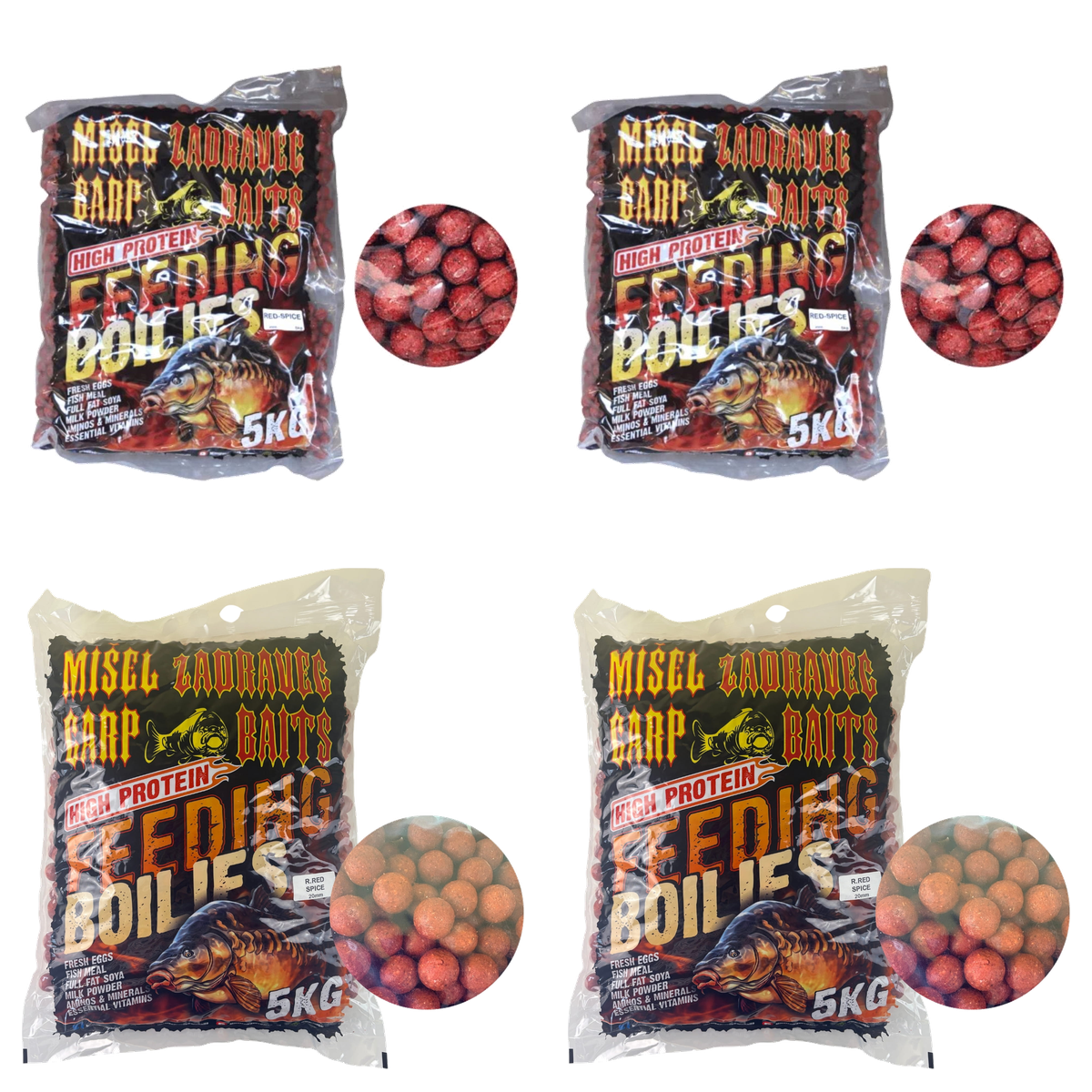 Karpfenköder, Boilies, Fischköder, Rote Gewürzmischung, 5-kg-Packung