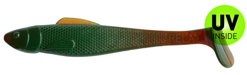 Gummifisch, Köder, Grün, UV-inside, Schwanzfinne