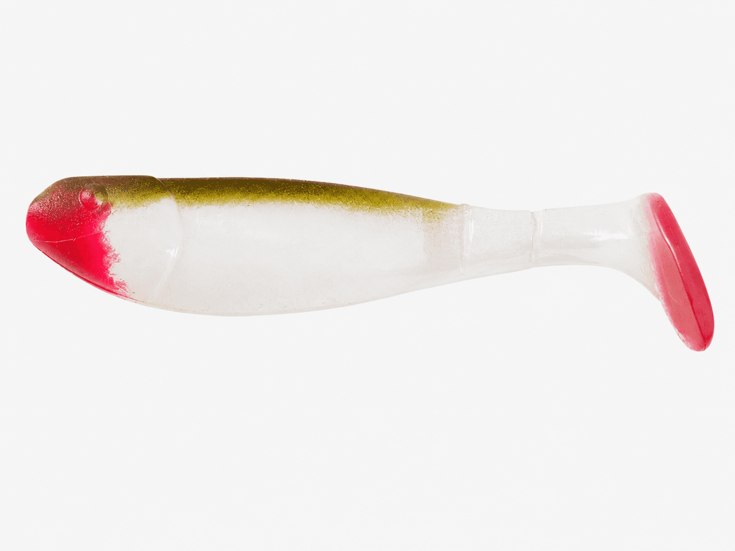 weiches Kunststoff-Locken, Angelsehne Köder, Swimbait, pinkes Ende, transparenter Körper