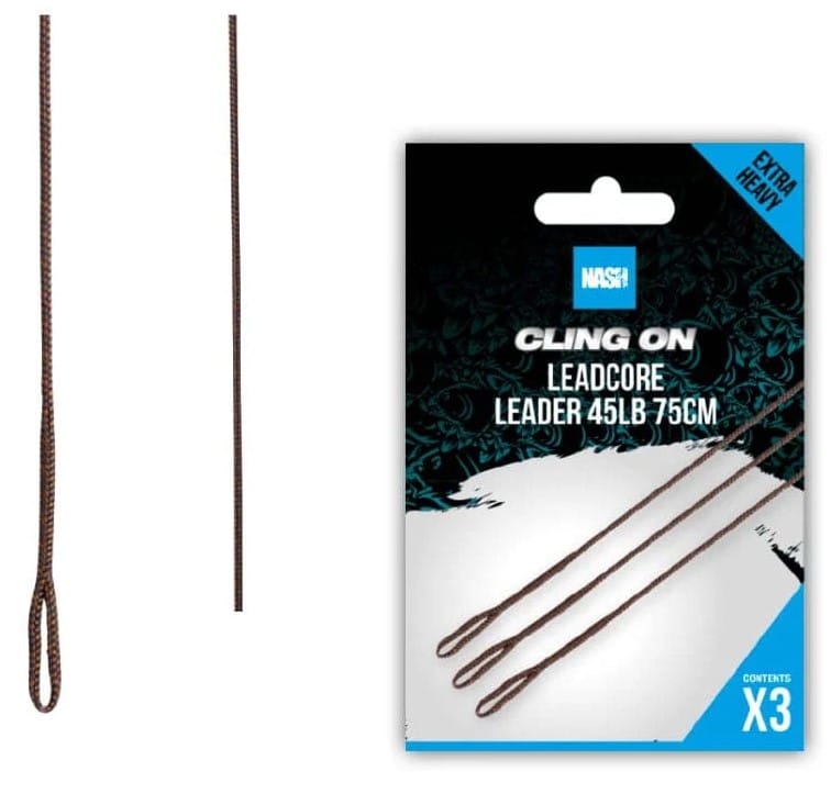 Nash Cling On Leadcore Leader 45lbs 75cm 3 Stück