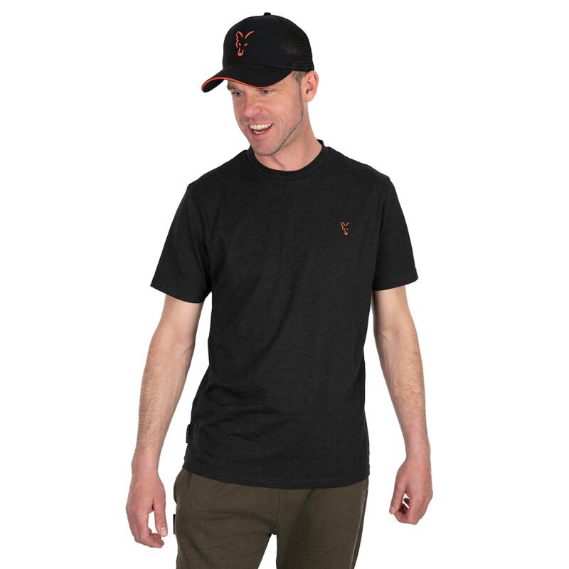 T-Shirt, Schwarz, Kurzarm, Rundhals, kleines Logo
