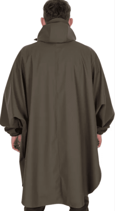 Regenmantel, Hooded, Langarm, Olive, Oversize