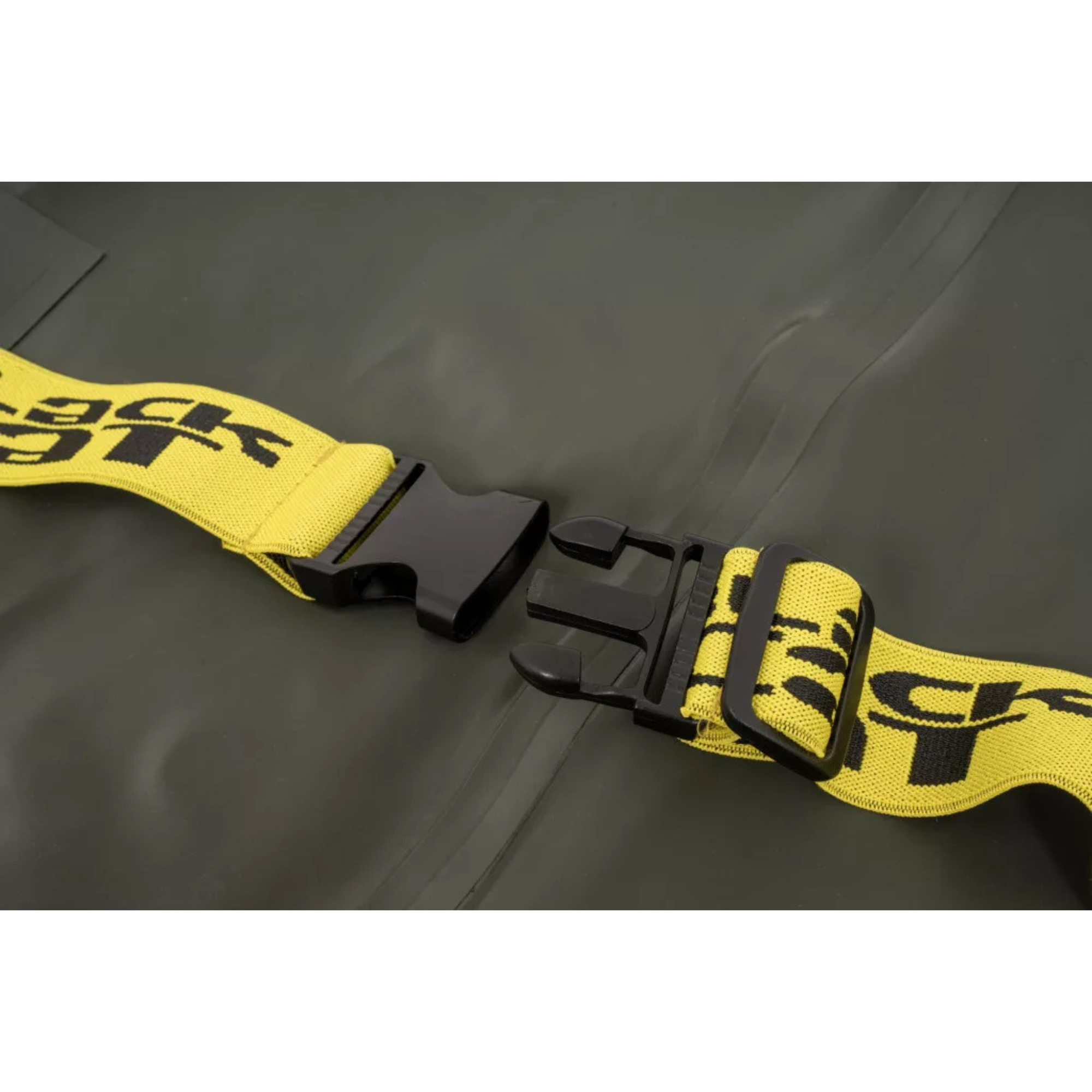 gelber Gürtel, Kunststoffschnalle, verstellbarer Riemen, Gurtband, Webband