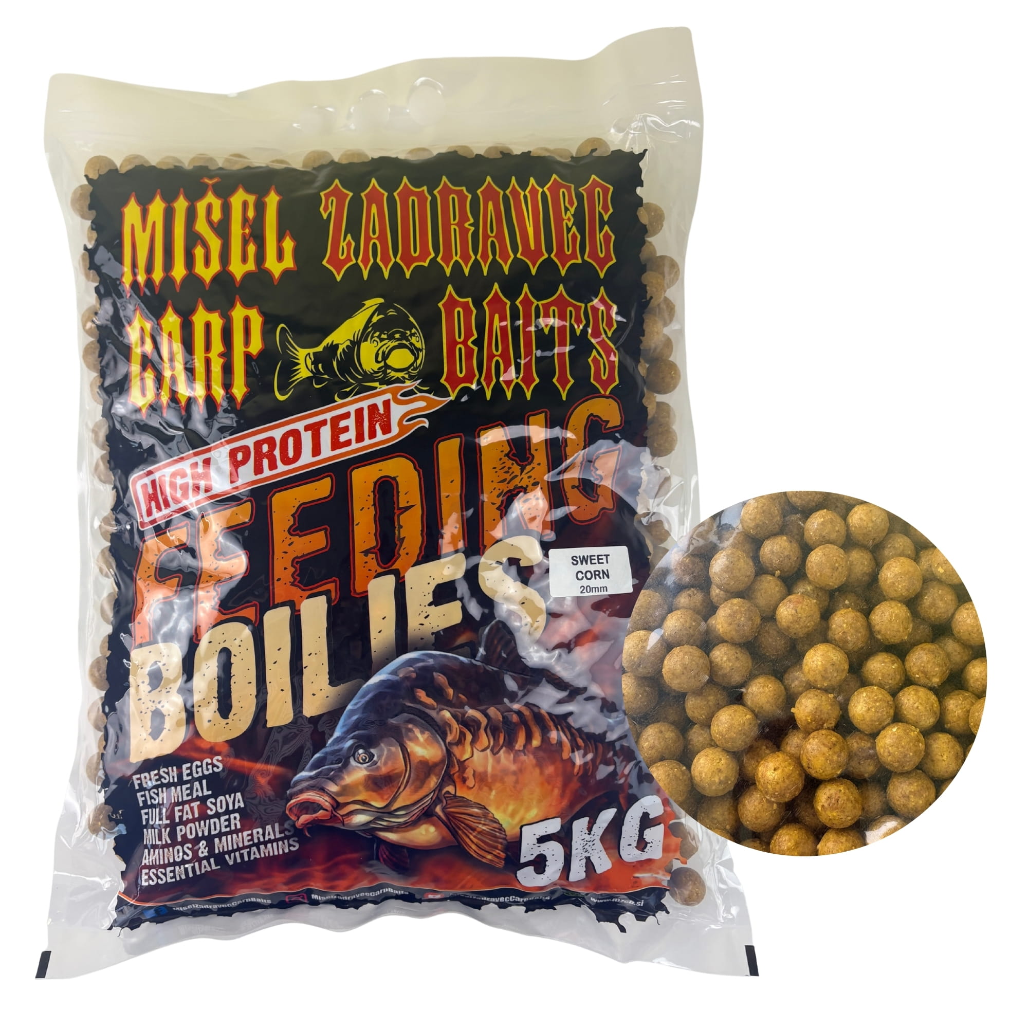 Karpfenköder, Fischköder, Boilies, Protein-Boilies, Sweet Corn Geschmack