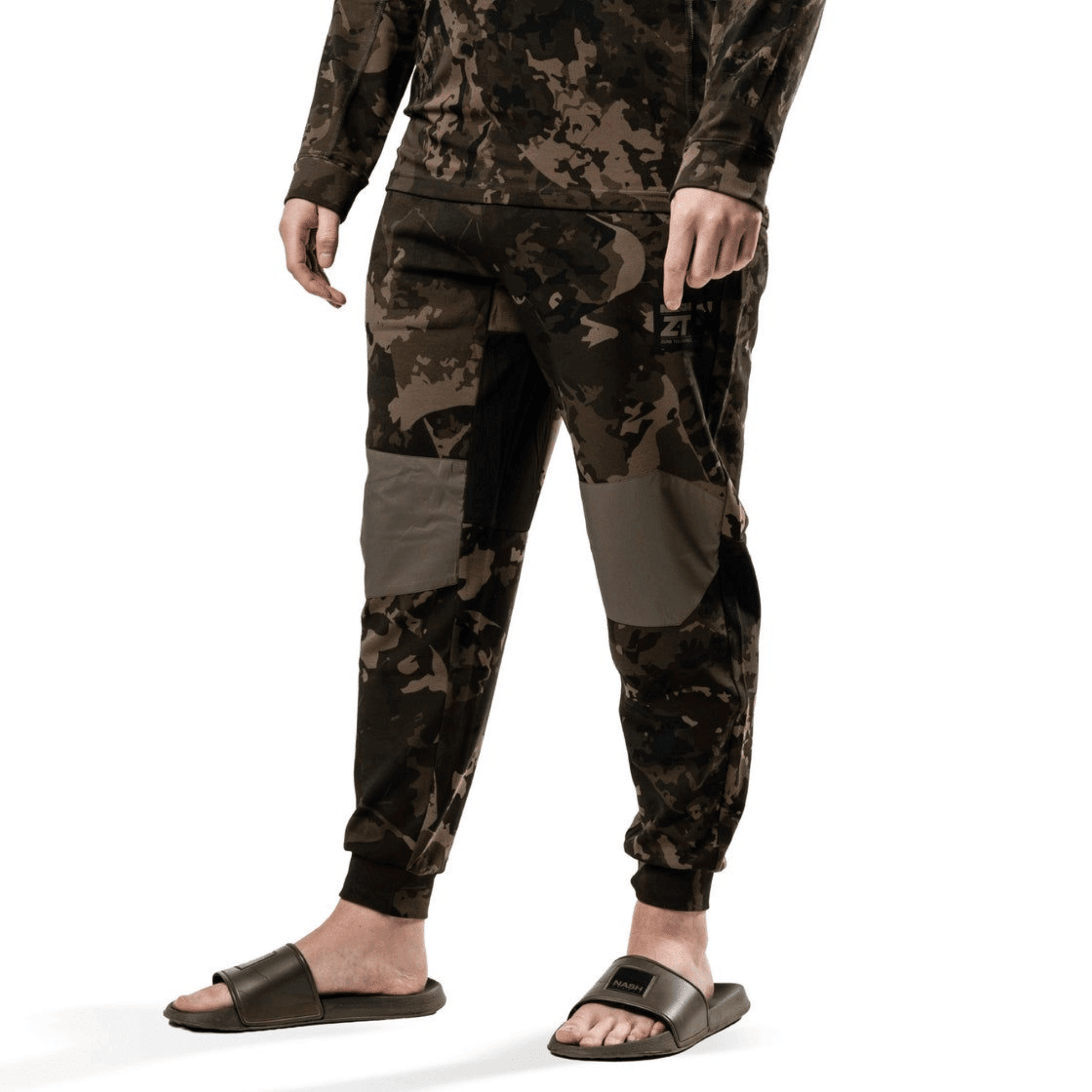 Cargohose, Camouflage-Hose, Camo-Print, Knie-Patches, Elastische Bündchen
