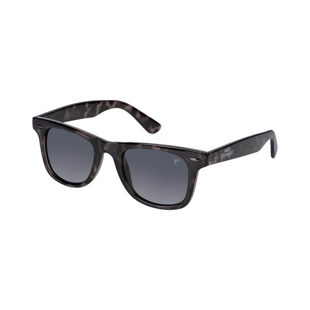 Sonnenbrille, Rundrahmen, Dreifarben-Plaids, Gläser grau, Kunststoffrahmen