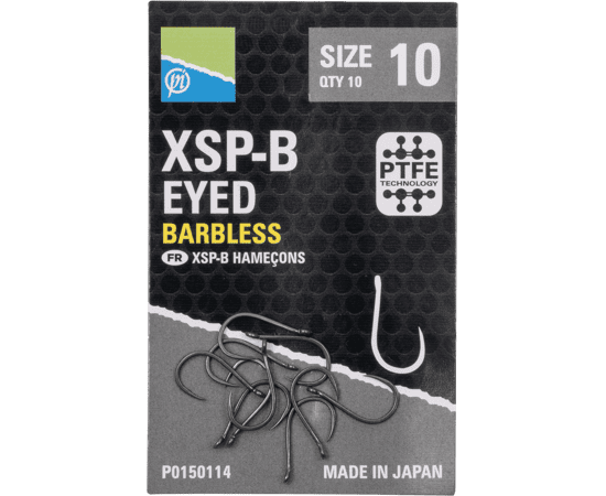 Preston XSP-B Eyed Haken Größe 10 10 Stück – Bild 2, XSP-B, barbless, hameçons, ptfe, made in japan