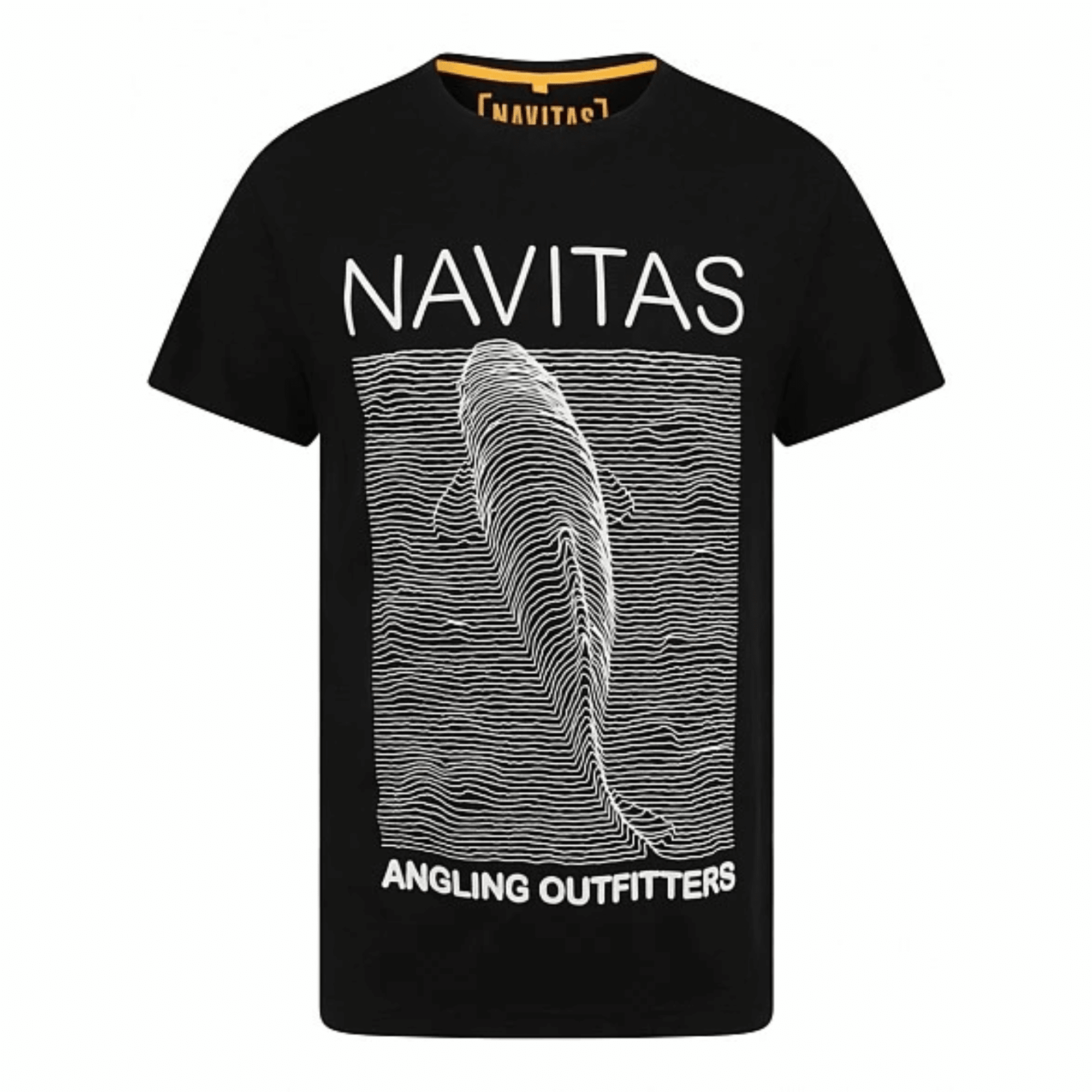 T-Shirt, Grafikshirt, Schwarz, Linienkunst, Angling Outfitters