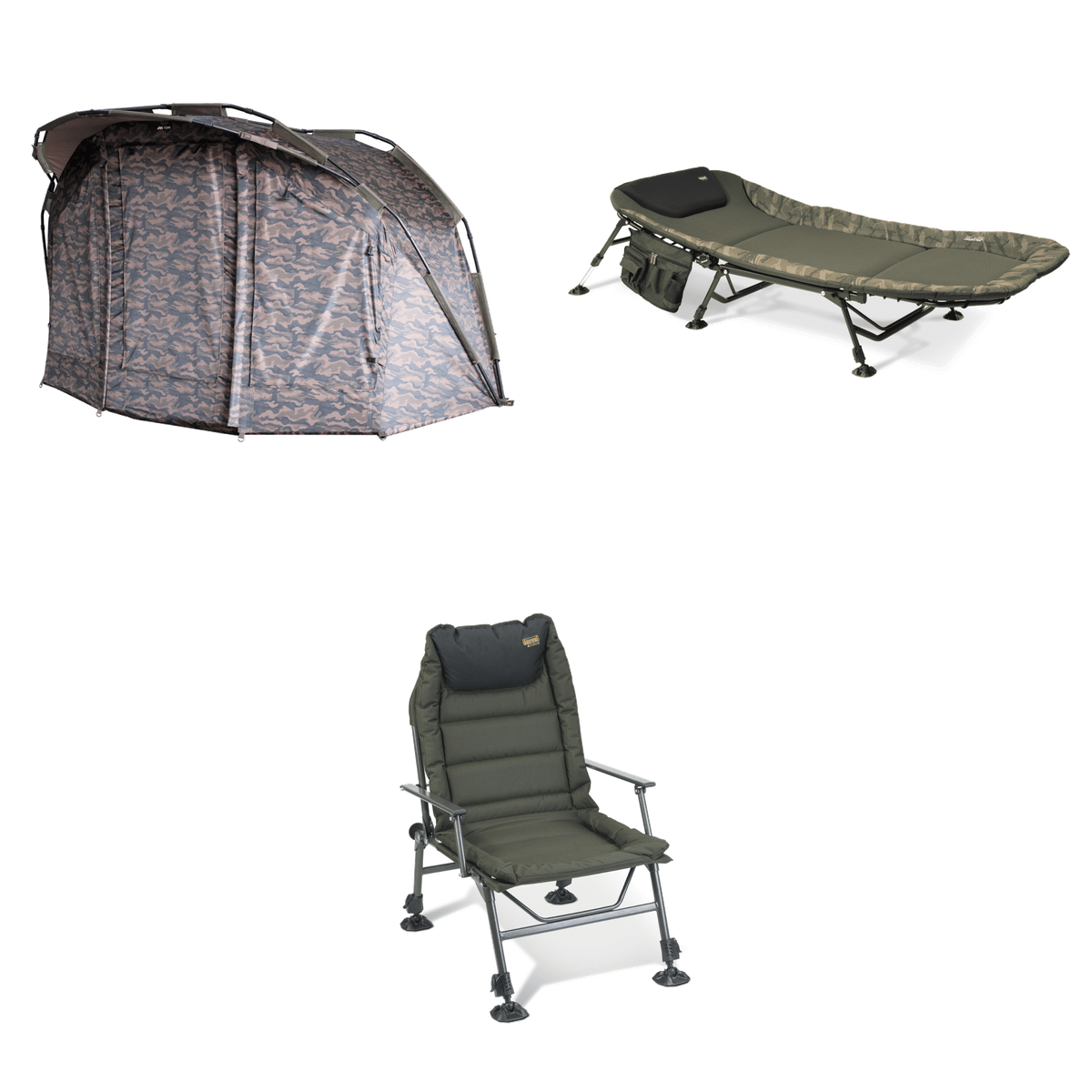 Zelt, Campingzelt, Jagd-Tent, Schlafsack, Campingstuhl