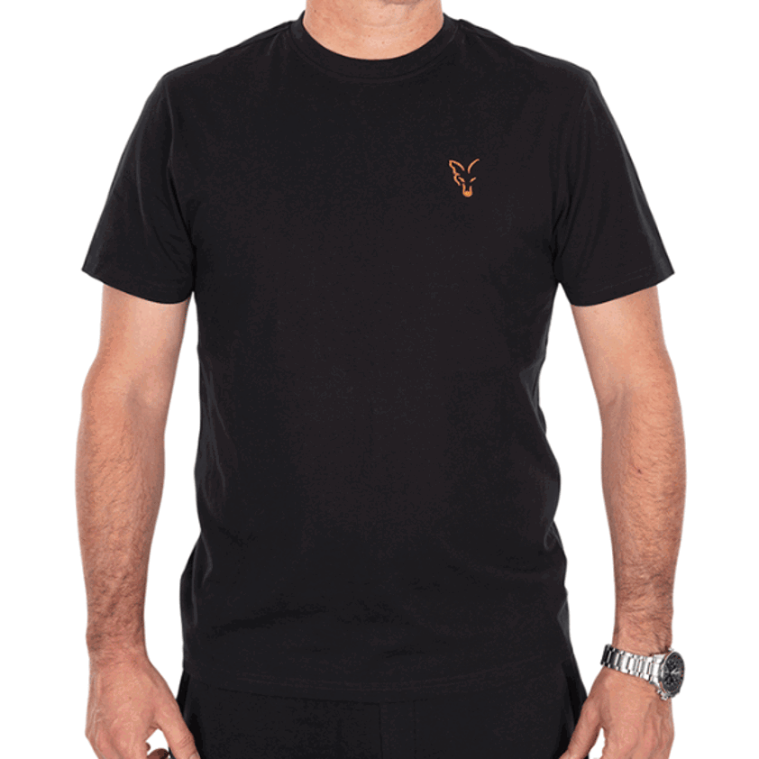 Tee, T-Shirt, Kurzarm, Schwarz, Logo