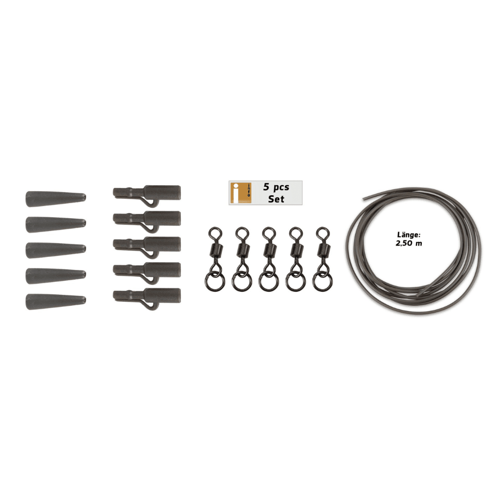Anaconda 360° Flex Ring Swivel Safety Lead Clip Kit 5 sztuk Spule, Spirale
