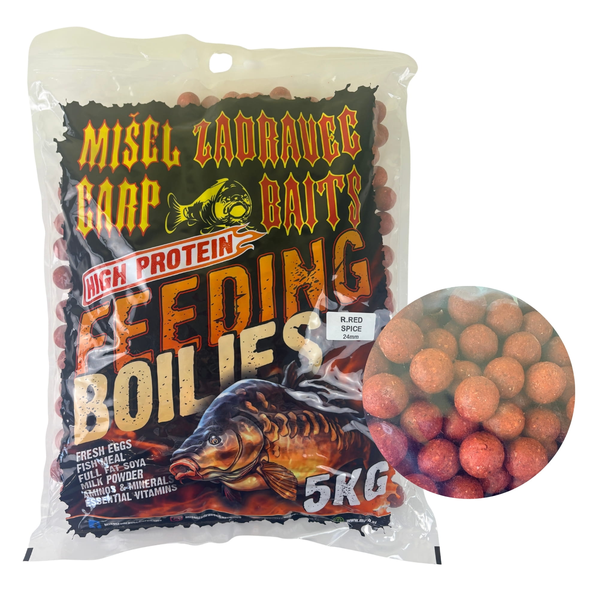 fiskköttslock, boilies, högprotein, röd krydda, 5kg
