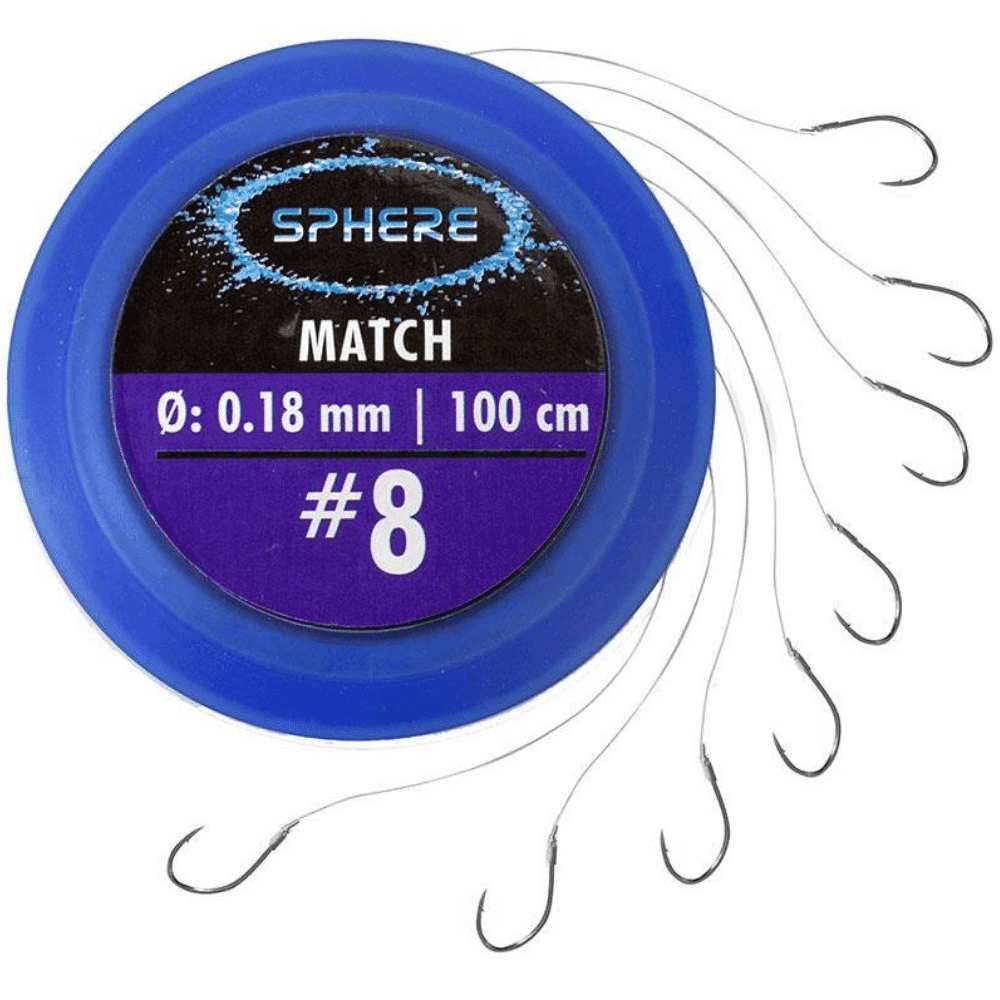 Browning Sphere Match Vorfachhaken Größe 8 0,18 mm 3,5 kg 100 cm 8 Stück