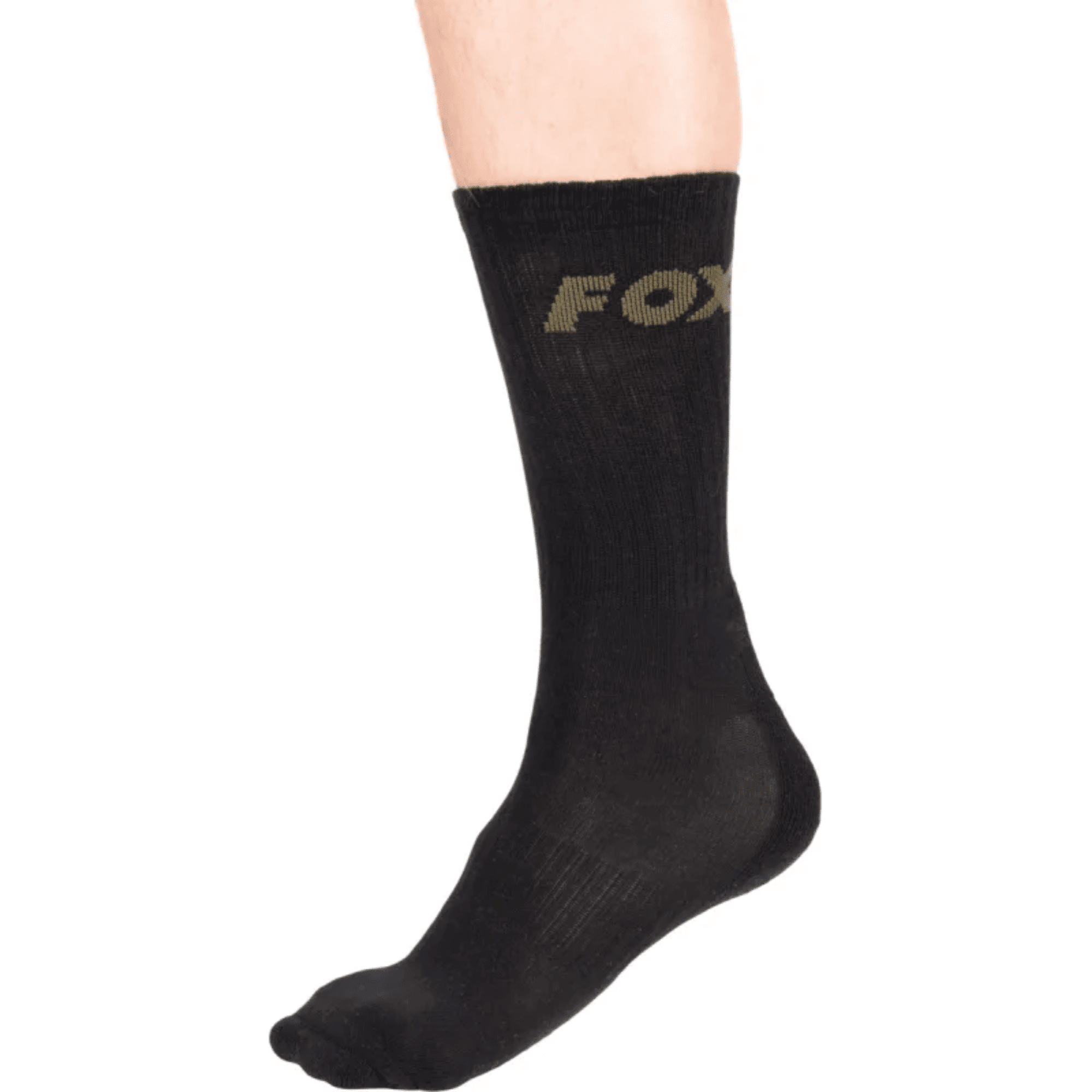 Socken, Kniehoch, Schwarz, Textil, Fox-Logo