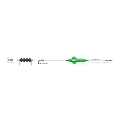 DAM Madcat Screaming Profi River Rig Worm & Squid / Länge 180cm, Tragkraft 100lbs Auftrieb 60g – Bild 3, Angelmontage, Angelschnur, Kunststoffteile, Grüne Komponenten, Schwarze Perlen