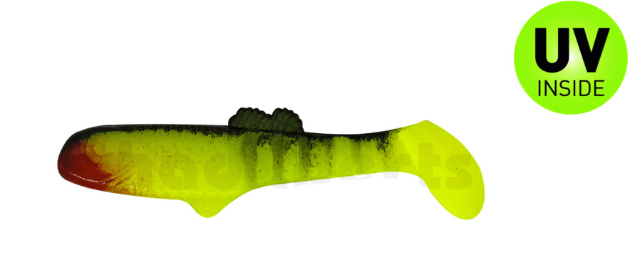 Relax Montana Shad 10,5cm Giallo fluo / Nero 3 pezzi Rauchrohr