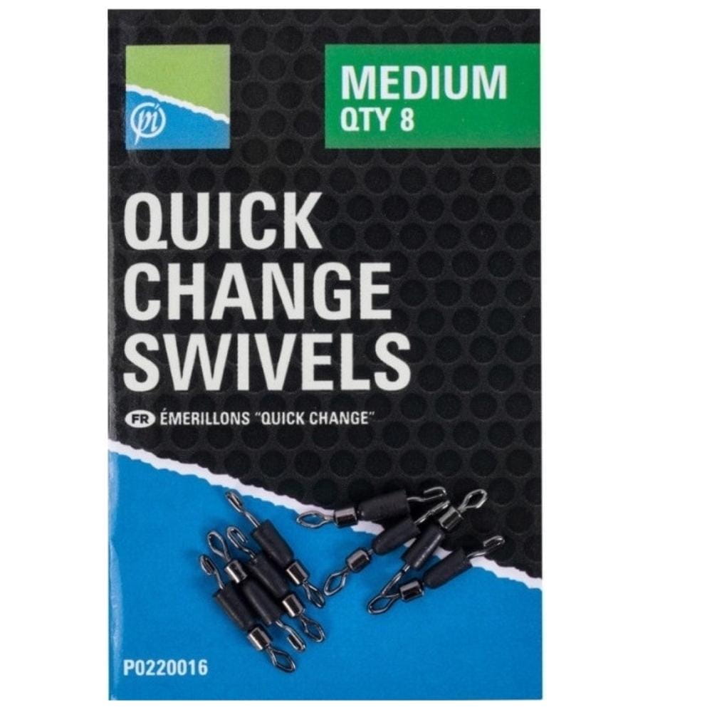 Preston-Quick-Change-Swivels-Medium Preston Quick Change Giratorios Mediano 8 piezas