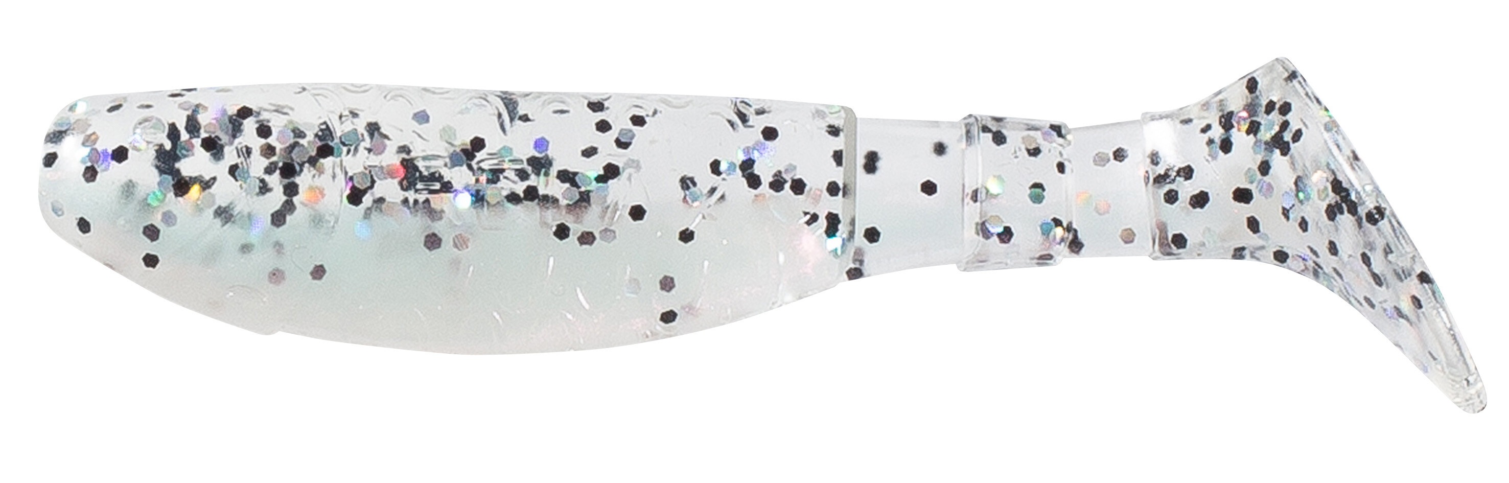 SX Relax Kopyto Classic 8cm (3") Perl / Salt'n Pepper Glitter 10 Stück, Gummifisch, Glitzer, Transparent, Silber, Glitzerpartikel
