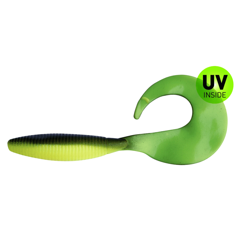 Relax Super Grub 11,5cm (5") fluo rumeno/črno 3 kosi Besteck, Löffel, Rauchrohr