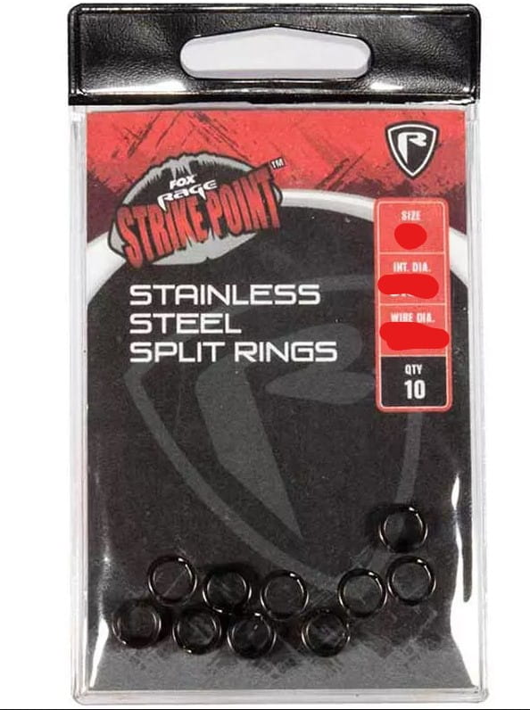 Fox Rage Strike Point Stainless Steel Split Ring Small 10 pieces