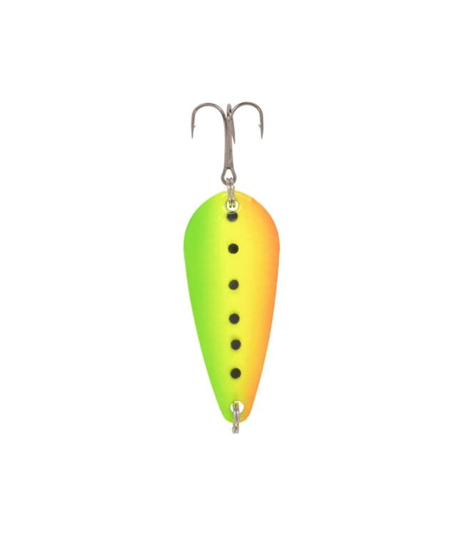 Zebco Predator Blinker Set 20g 5 Stück, Angelkot, Hakenlöffel, FischHut, KleinesBlinken, Grün-Orange