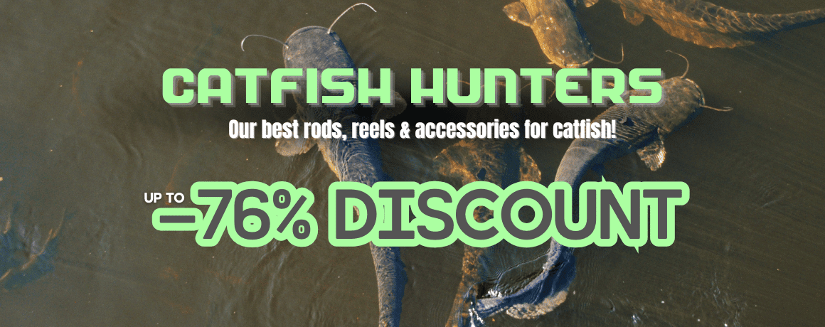 Catfish in the water – up to 76% off on catfish fishing gear.