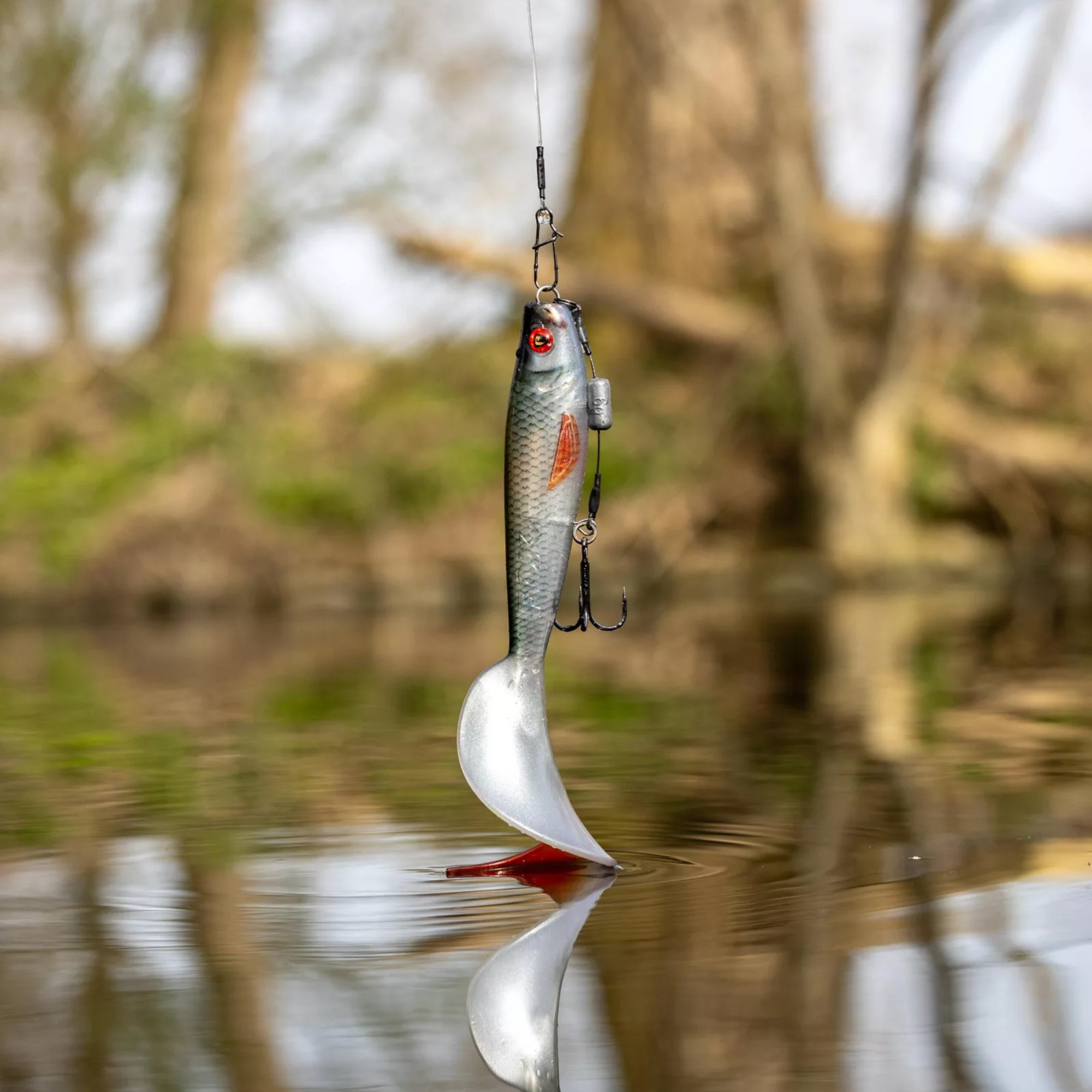Anglerlure, Kunststofflure, Schaufelabdrücker, Spinnerbarsch, Hakenanziehung