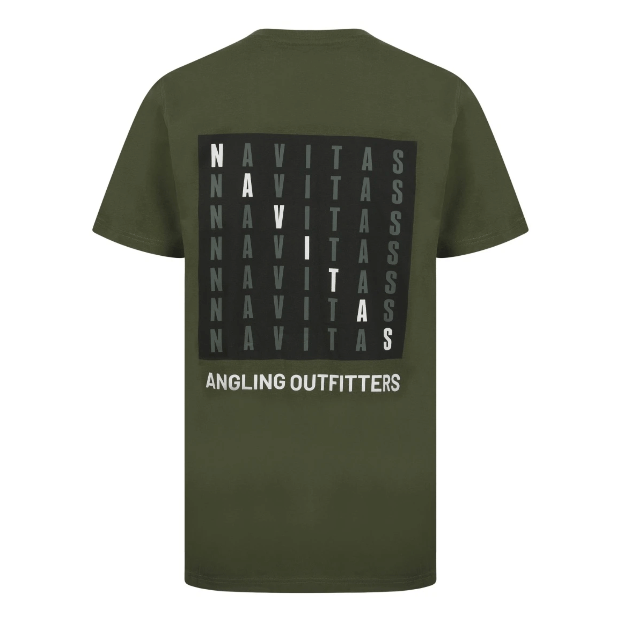 Tee Shirt, Olivgrün, Grafikdruck, Kurzarm, Rundhals