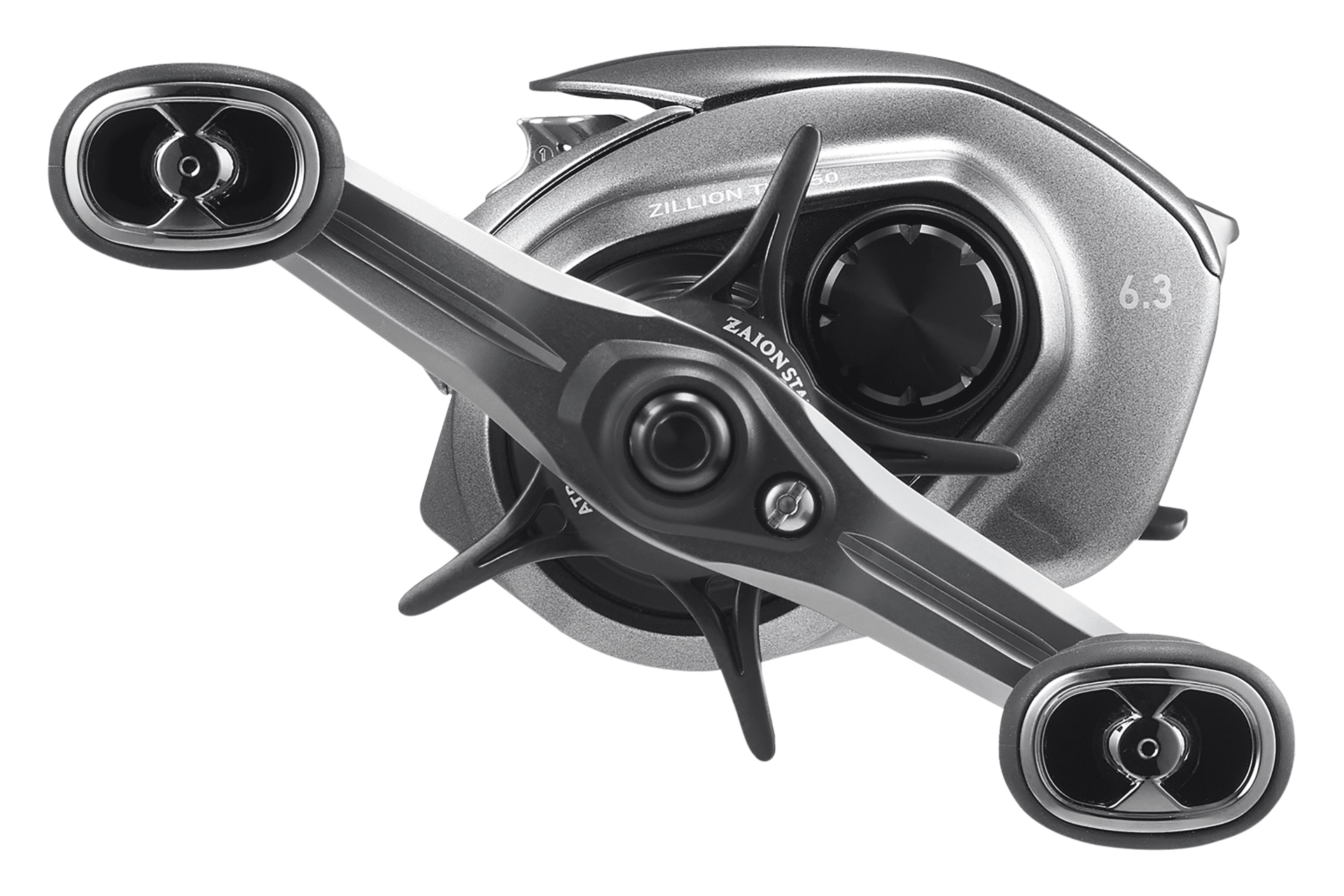 Daiwa 26 Zillion TW 150XHL – Bild 3, Baitcastrolle, Angelrolle, Metallgehäuse, Silber-Schwarz, Übersetzung 6,3:1
