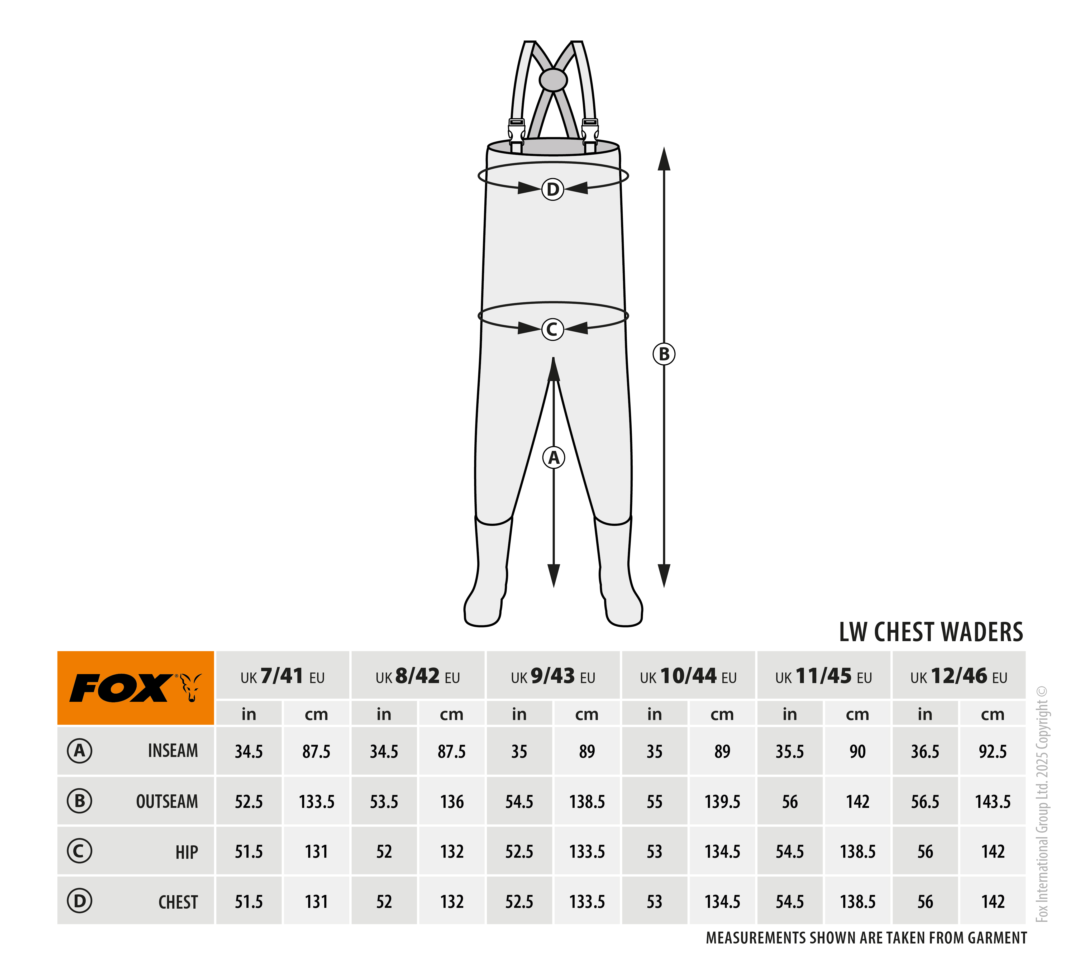 Fox Camo Lightweight Lined Waders Größe 45 (UK 11) – Bild 2, Wathose, Hüfthose, Brustwathose, atmungsaktives Material, verstellbare Träger