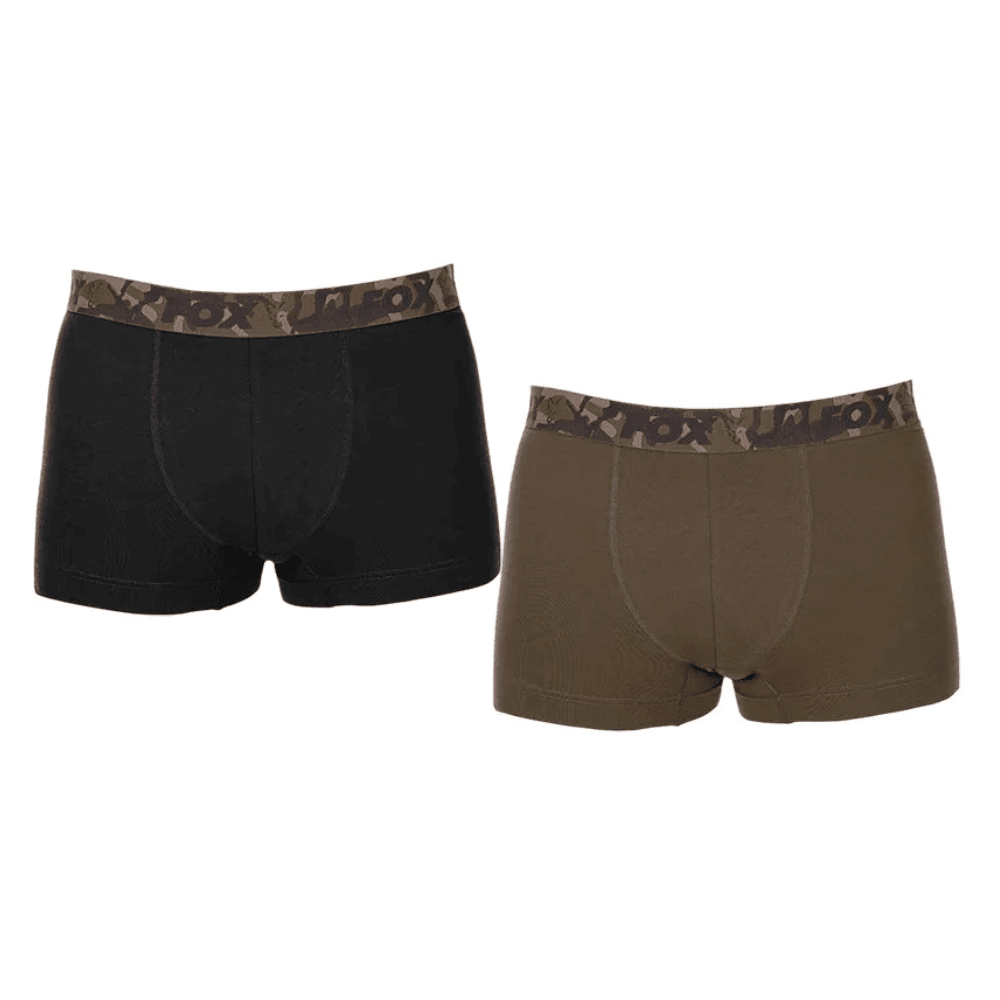 Fox Boxer Shorts Khaki/Black Größe M 2er-Pack Bekleidung, Kurze Hosen