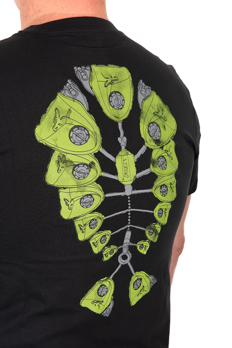 Fox Indicator T-Shirt Green M  – Bild 2, T-Shirt, Print, Neon grün, Rücken-Print, Skelett-Grafik