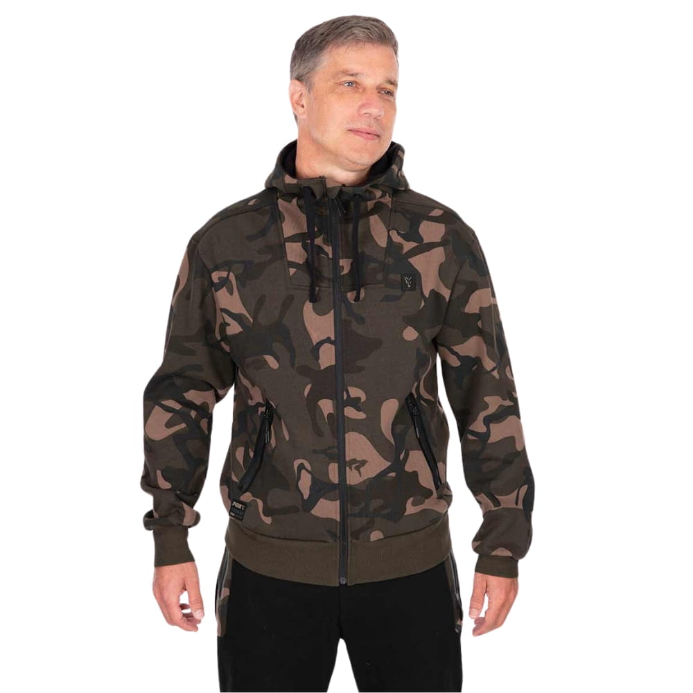 Men's camo full zip hoodie sales