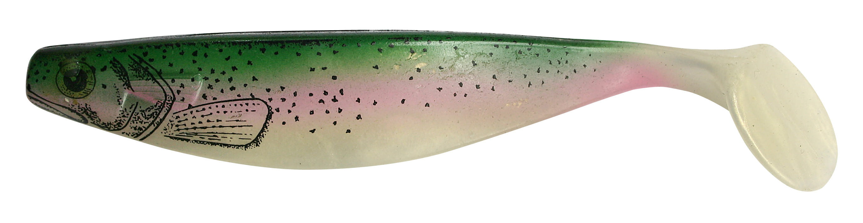 Relax Xtra Soft Nature 16cm (6") Goldperl / Regenbogenforelle 5 Stück, Weiblicher Softplastik-Köder, Minnow Köder, Angelköder, Grün Rosa, Zweifarbiger Köder