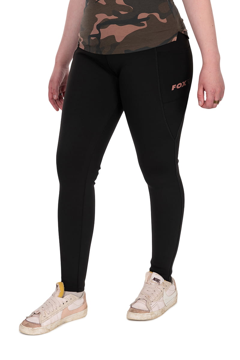 leggings, schwarz, stretch, Vordertasche, Logo