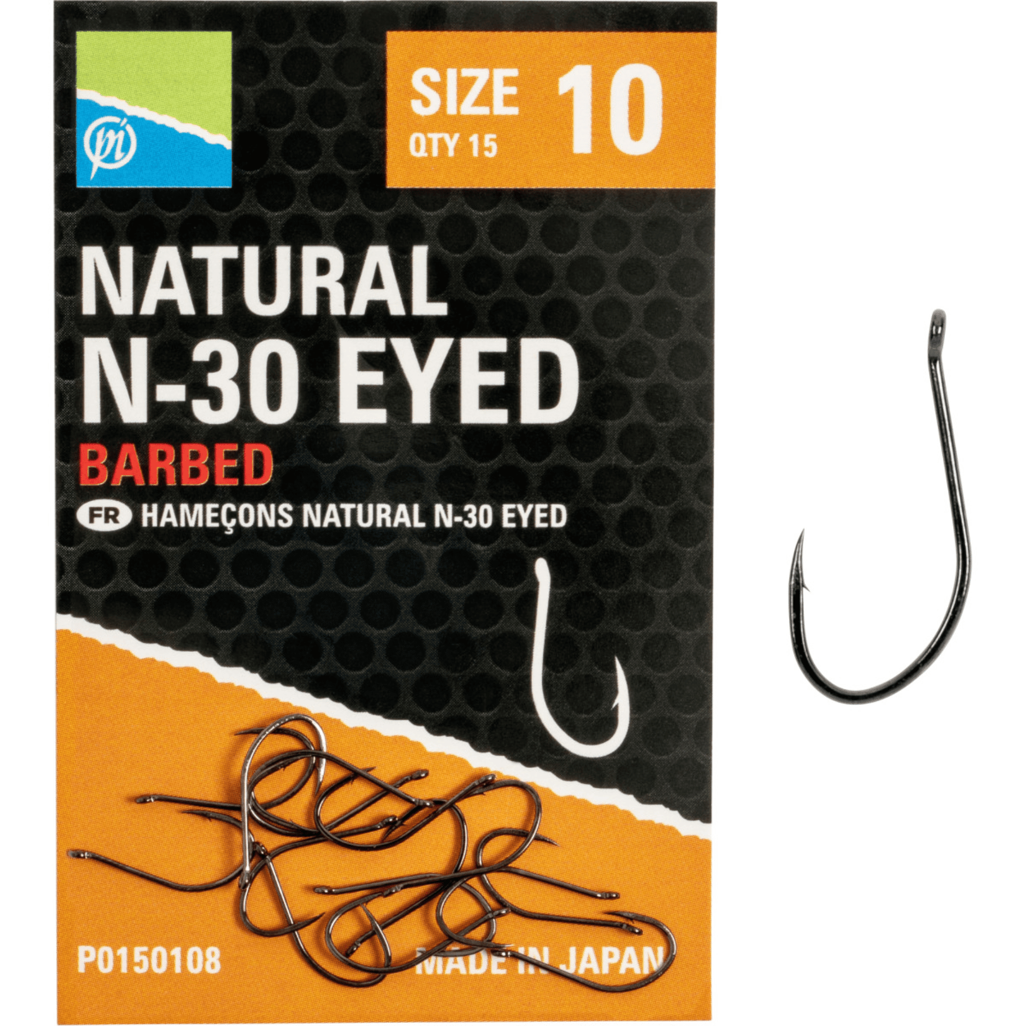 n-30 hook, barbed hook, fishing leader, made in japan, size 10