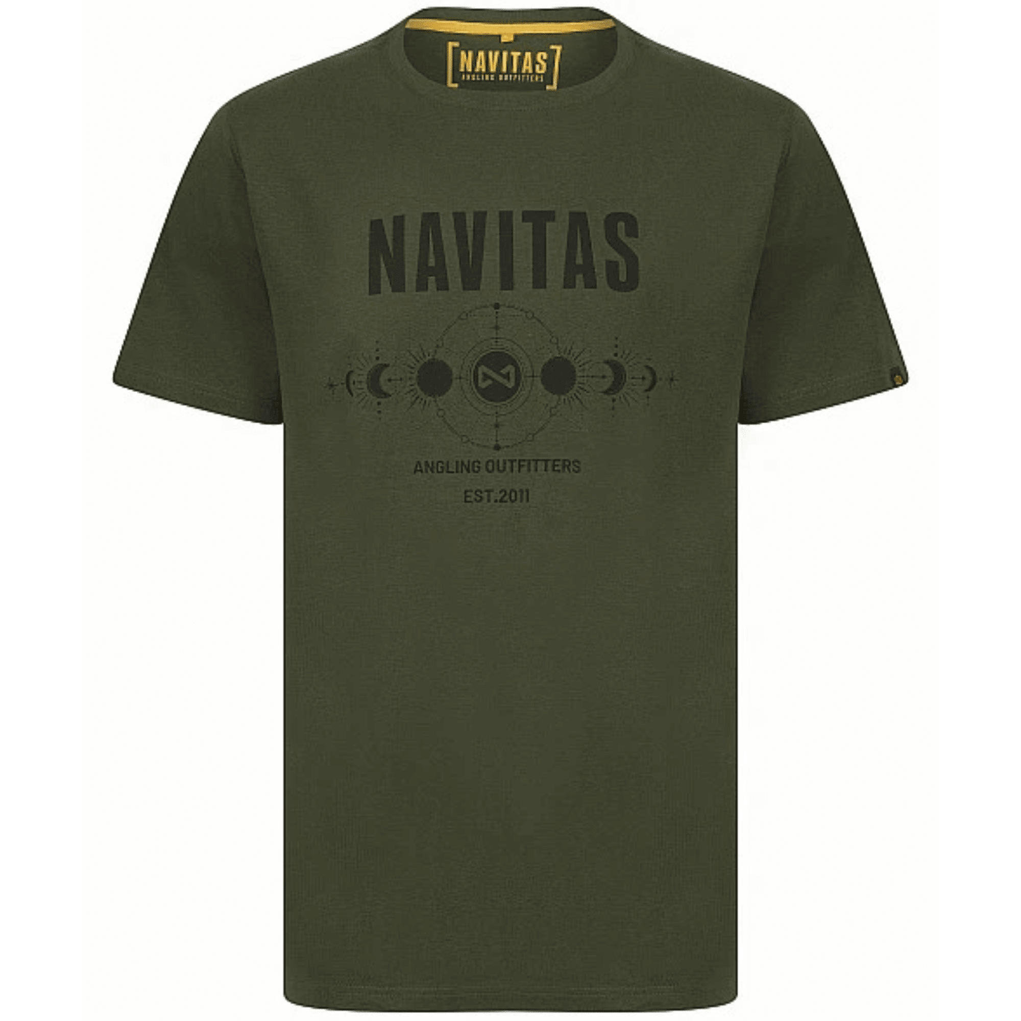 Tee, T-Shirt, Olive, Rundhals, Grafikprint