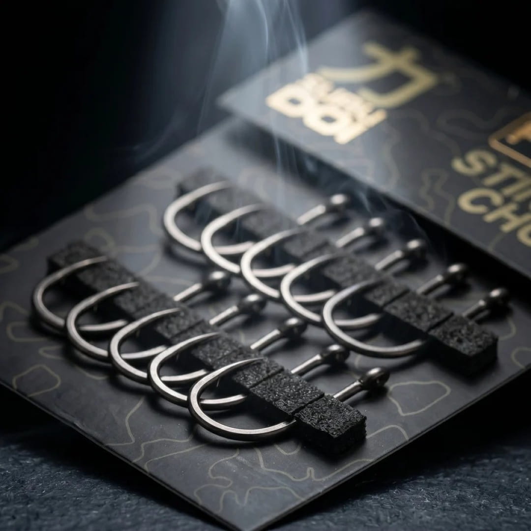 PB Products Surudoi Stinga Chod PTFE Size 4 10 Stück – Bild 3, Schlüsselring, Kunststoff-Tag, Schlüsselanhänger, Ringe, Haken-Design