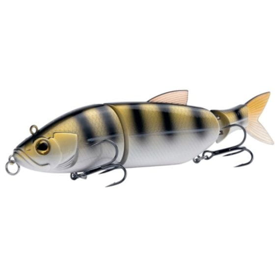 Shimano Yasei Soul Swim S160 16cm 36g Zander, Angeln Spinner, Kunstköder, Gummifisch, gelb-schwarz, Darbietung drei Haken