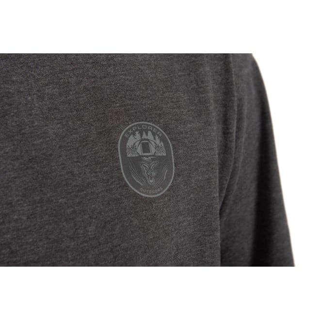 Hoodie, Sweatshirt, Logo, Dunkelgrau, Logoaufnäher
