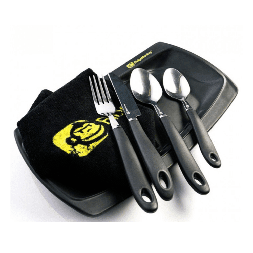 Ridge Monkey SQ DLX Plate Set with Cutlery