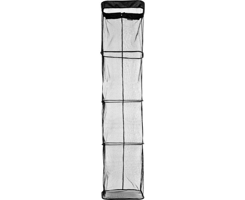 Zebco Rectangle Setzkescher 2 Meter, Aufbewahrungstasche, Reiseorganizer, faltbarer Koffer, graues Gewebe, Reißverschlusstasche