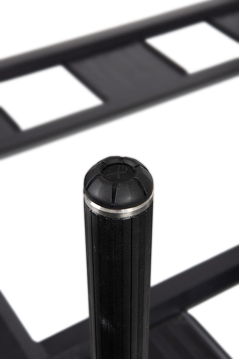 Fox Matrix XR Duralite Platform – Bild 14, gesteckter Schraubknopf, Rändelknopf, Schrauboberteil, Supportpfosten, Metallring