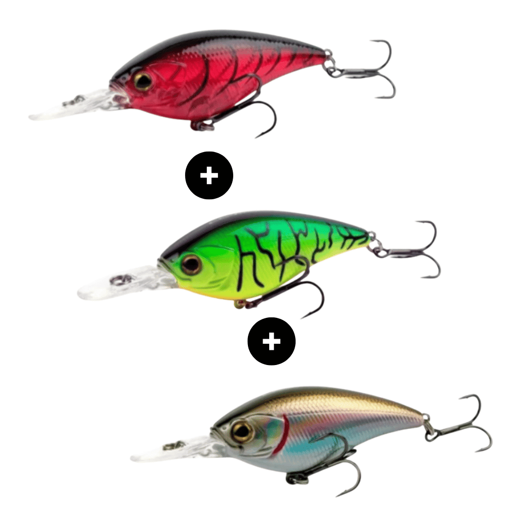 Shimano Yasei Cover Crank Wobbler Okoun- a Pstruhový set 2 (LUYASCCFSR05RCR+LUYASCCFSR05FTI+LUYASCCFSR05WKS) Fische, Leben im Meer, Köder zum Angeln, Insekt, Wirbellose