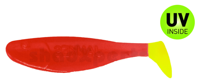 soft lure, fishing lure, plastic lure, red lure, yellow tail