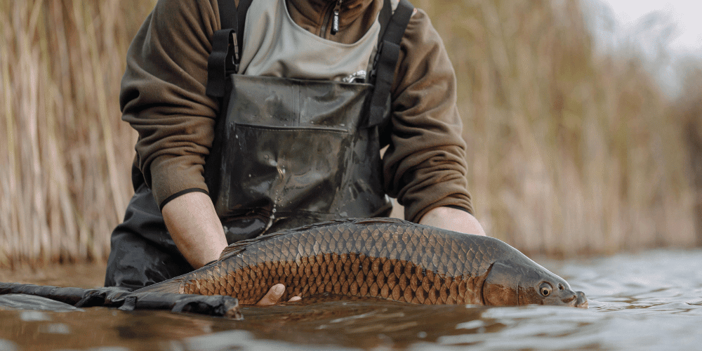 Tier, Karpfen, Fische, Leben im Meer, Person