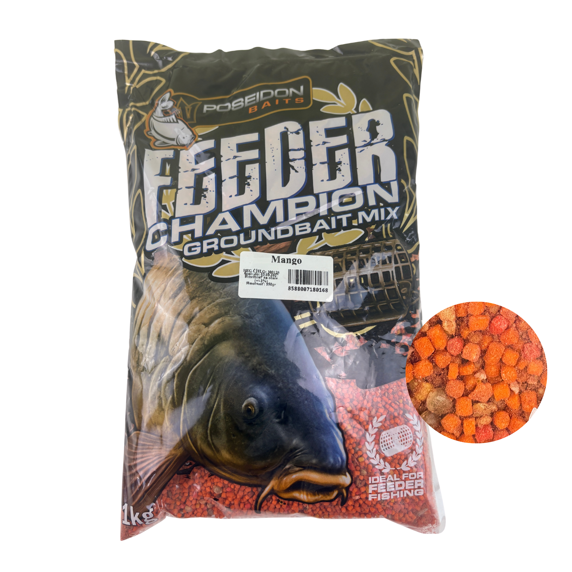 Groundbait, Fischfutter, Mango-Geschmack, 1kg, Ködermischung