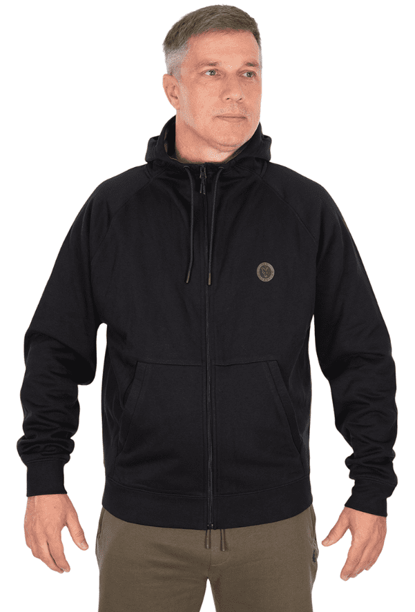 Fox Collection Zipped Hoody Black S,  hoodie,  Reißverschluss-Hoodie,  schwarz,  Frontreißverschluss,  Taschen