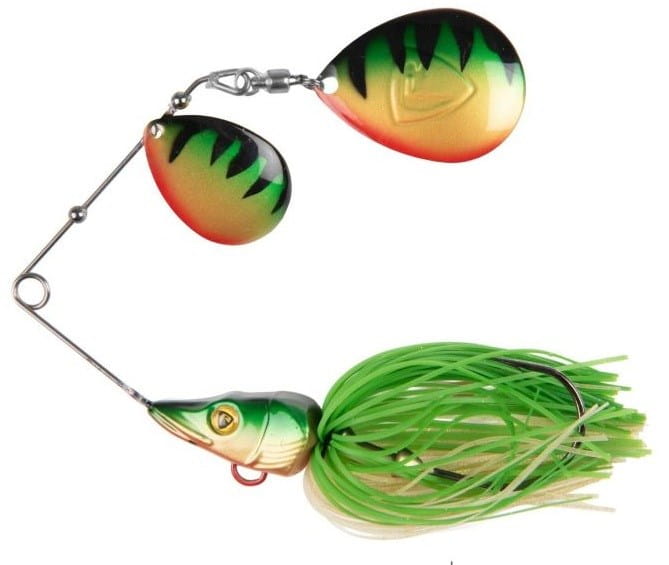 Fox Rage Giant Spinnerbait 40g Perch, Angelhaken-Lutter, Spinner, Köder, Grünschwarz, Spinner-Köder