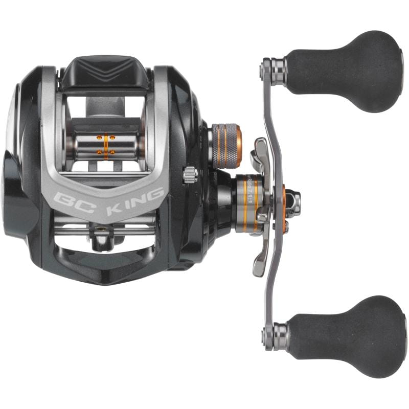 WFT BC King Baitcastrolle – Bild 3, Baitcaster-Rolle, Angelrolle, Metallgehäuse, Doppelkurbel, Schwarz-grau